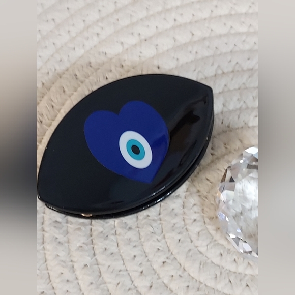 Hand-Painted Evil Eye / All Seeing Eye Blue Black Metal Hair Clip - Picture 8 of 16